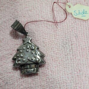 Sterling Silver Christmas Tree Necklace